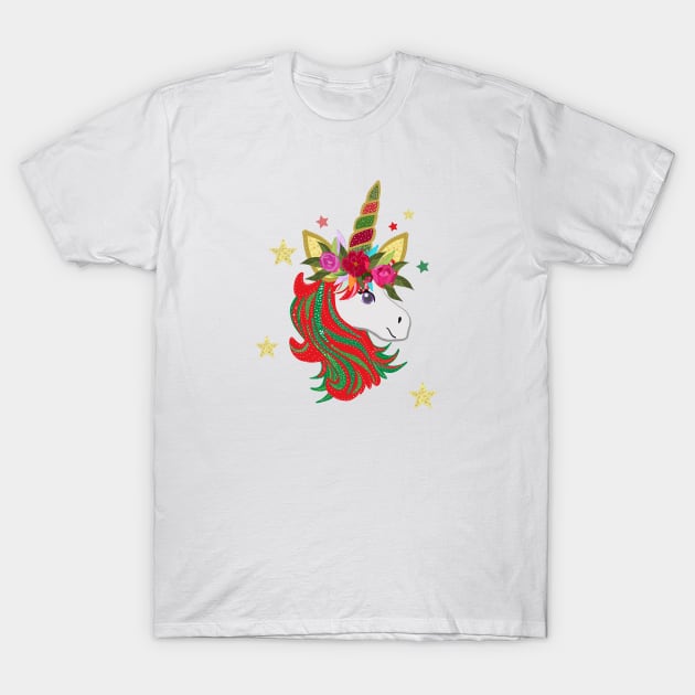 Merry Christmas magical unicorn T-Shirt by GULSENGUNEL